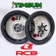 RS150 / RSX PNP Set Racing Boy RCB Alloy Rim 1.60x17 Black, RCB Lidi Gold, Hub Chrome, with Tyre