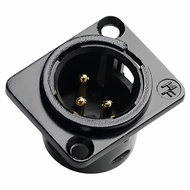 Hongfeng HF231 Black Gold Canon Socket Caron Terminal Three-Core Socket Small Square Socket j3p Male