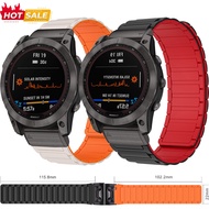 26mm Dual Color Magnetic Silicone Strap Compatible for Garmin Fenix 7X 7XPro 6XPRO 5x Puls Epix Pro 
