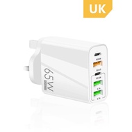 PD 65W type-c Charger 5V4A 2PD+3USB Multi-Port Adapter FOR Xiaomi FOR iPhone pd Fast Charging Head