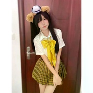 Spring College Jk Uniform Basic Short-sleeved Shirt Top Versatile Sunflower Jk Skirt Suit Women