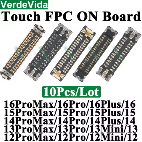 10Pcs Touch FPC Connector For iPhone 11 12 13 15 16 Pro Max 14 Plus 15Pro 12Pro 13Pro XS XR X On Mot