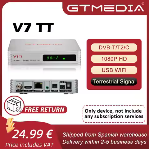 GTMEDIA V7 TT TDT HD DVB T2 T Terrestrial Receiver DVB-C H.256 10bit 1080P Full HD TV Decoder With U
