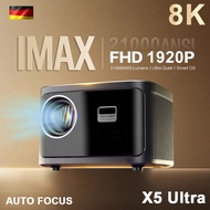 FINTEX X5 Ultra 8K 1200 ANSI 21000Lumens AutoFocus Projector Android 9.0 Auto Focus HD High Efficien