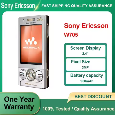 Sony Ericsson W705 Refurbished Unlocked Original Bluetooth Games 3MP 2.4" inches Phone 2G/3G Good Co