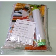 Mudik Package Vacuum Bag Set Contents 8 + 1 Vacuum Storage Bundling Pump 9in1