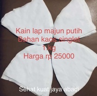 KAIN LAP MAJUN PERCA PUTIH BAHAN KAOS SINGLET