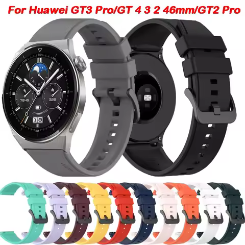 22mm Silicone Strap for Huawei Watch GT3 Pro GT 4 3 2 46mm GT2 Pro Replacement Watch Band for Huawei