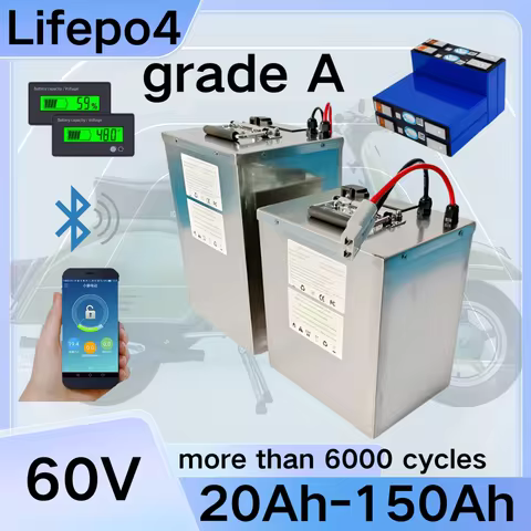 HYL 100Ah 60V 60Ah 80Ah 30Ah 60V 40Ah 150Ah 120Ah lifepo4 Lithium battery with Bluetooth APP BMS for