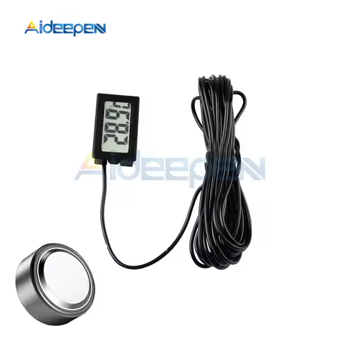 FY-10 Embedded Digital Thermometer with 3M Wire and LR44 Battery Aquarium Car Water Bath Temperature