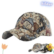 HILDAR Unisex-Teens Caps, Cartoon Cotton Cute Bear Baseball Cap, Bear Print Little Bear Print Duckbi