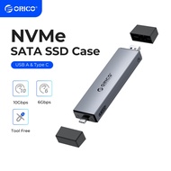 ORICO M.2 NVMe SSD Enclosure Aluminum 2 in 1 USB A Type-C Dual Interface M.2 SSD Case Support M2 NVMe M Key SATA NGFF M&amp;B Key SSD Hard Disk Tool Free (M2PJN-C3)