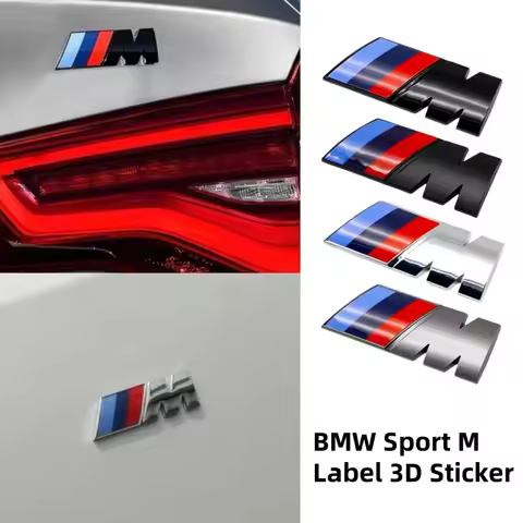 BMW M Tri-Color Emblem Badge for 1/3/5/7 Series X1 X3 X5 X6 Waterproof Fender & Trunk 3D Logo Sticke
