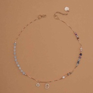 AQUAMARINE-INITAL Birthdaystone NECKLACE (Choose INITIAL Letters)