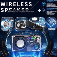 V1 Wireless Bluetooth Speaker Cyberpunk Mecha Speaker V5.3 Double Subwoofer Music Speaker RGB LED Li