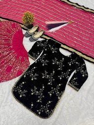 [PRE-ORDER] 2025 NOV READYMADE BOLLYWOOD SUIT WITH DHOTI SALWAR WITH EMBROIDERY SEQUINS WORK SIZE M 