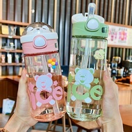 · stock · stock|** Children's Straw Water Cup Girl Cute Water Bottle Girl High-value Cup Primary Sch