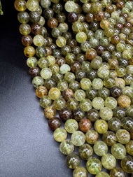 Natural Green garnet beads in plain round shape beads (1 strand=17inch) size 68 and 10 MM.