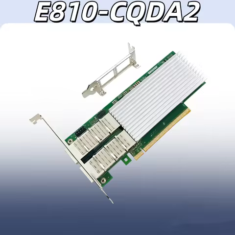 E810-Cqda2 E810 Chip, 100Gbe Dual Port, Qsfp28 Ethernet Network Adapter, Fiber Optic Module Not Incl
