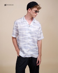 MAKAI เสื้อเชิ้ต เสื้อฮาวาย ผ้าไลโอเซลล์ ลาย GATOR Hawaiian Shirt