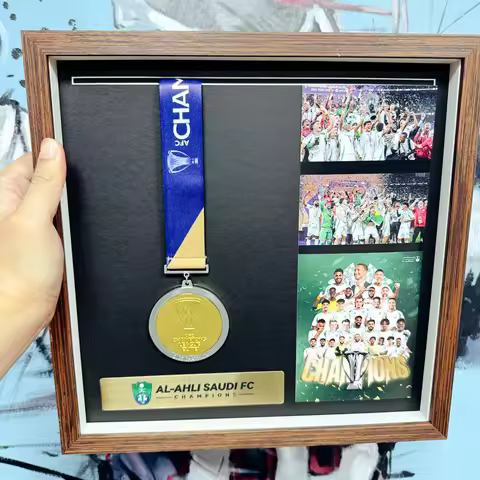 Elite Champions AFC Champions League 2025 Al-Ahli Saudi Football Club Medal Frame