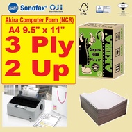 Sonoform Akira 9.5" x 11" A4 Computer Form 3ply 2up for Dot Matrix Printer (Epson, Panasonic, Oki, T