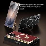 Case For Samsung Galaxy S26 Ultra New Form Leather Fold Bracket Anti-Drop Phone Case