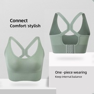 Shock Proof Row Buckle Sport Bra with Chest Pad Woman Yoga Running Gym High Support Breathable Sport