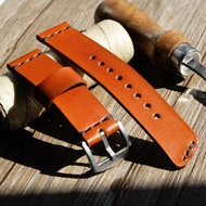 20mm 22mm 24mm Handmade Leather Bands 全幅牛皮錶帶 橙啡色 Tudor Panerai SEIKO ROLEX OMEGA CITIZEN 👈 專營 各種 手錶錶帶 代用錶帶