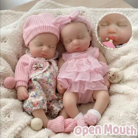 13Inch/33cm Open Mouth Painted Solid Silicone LouLou Bebe Reborn Girl Dolls Washable Newborn Dolls P