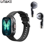 Litake D8 Smart Watch With Earbuds Fitness Tracker Sports Recorder Heart Rate Blood Pressure Blood O