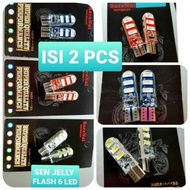 Lampu Senja Jelly T10 / Lampu Sein T10 / LAMPU SEIN JELLY KEDIP DIAM 6 LED / LAMPU SEN