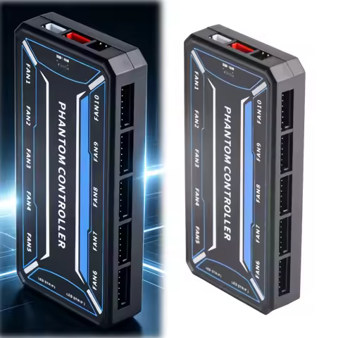 6Pin 10-Port ARGB Fan Hub Controller Addressable ARGB Hub Splitter Adapter SATA-Powered Computer ARG
