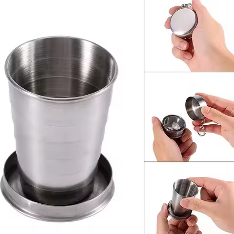 Outdoor Travel Water Cup Portable Cup Creative Telescopic Cup 304 Stainless Steel Folding Cup Travel