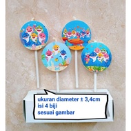 LILIN A set Of 4 Stabs Baby shark Character Birthday Candles