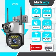 MULTIWAY V10 Dual Lens 8MP CCTV Camera Motion Detection Waterproof Night Vision Security
