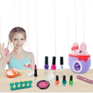 REAL Girl Nail Toys Make Up Set Toys Girl Pretend Play Make Up Toys Nail Colour Toys with Machine Bi