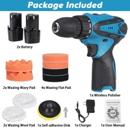 2 IN 1 Rechargeable Electric Cordless Car Polisher And Eletric Drill Cleaner Buffing Waxing Polishin