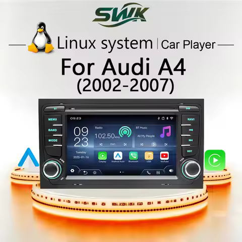 7-inch Linux system car radio Multimedia player For Audi A4(2002-2007) wireless CarPlay Android Auto