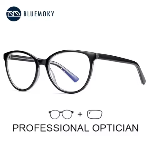BLUEMOKY Butterfly Prescription Eyeglasses Trendy Square Progressive Optical Eyewear For Men Women A
