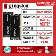 Kingston FURY DDR5 RAM 8GB/16GB/32GB 4800MHZ/5200MHZ/5600MHZ DDR5 CL40 Laptop Memory Lower Power Com