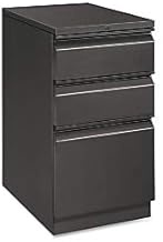 HON Efficiencies 3-Drawer Mobile Pedestal, 28"H x 15"W x 22 7/8"D, Charcoal