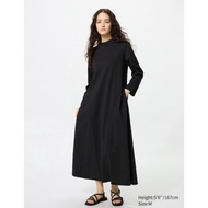 KATUN UNIQLO AIRISM COTTON FLARE DRESS LONG SLEEVE UNIQLO AIRISM COTTON FLARE DRESS LINEa