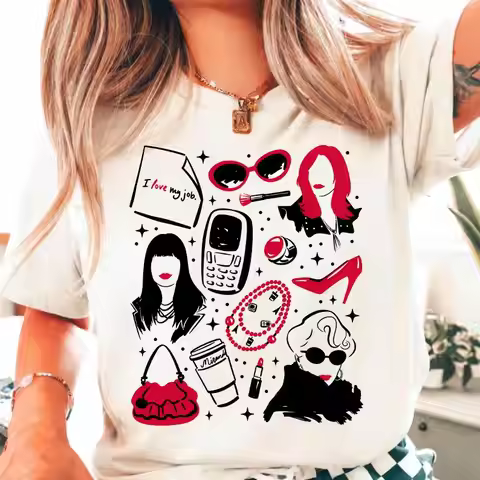 2026 Movie The Devil Wears Prada 2 Boss Lady graphic Men T-Shirt Unisex Cotton Short Sleeve Y2k Over