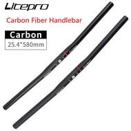 Litepro Carbon Fiber Handlebar One-shaped Straight Handle Ultralight 108g Folding Bike Carbon Horizontal Handle Bar