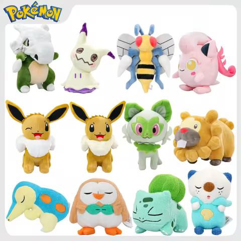 Pokemon Beedrill Shiny Cubone Mimikyu Scream Tail Plush Toys Anime Sleeping Oshawott Bulbasaur Cynda
