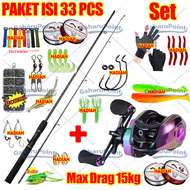 🔥Joran Pancing 1 Set Reel Besi/joran pancing kuat 50kg/pancing 1 set lengkap kuat/Joran Pancing Leng