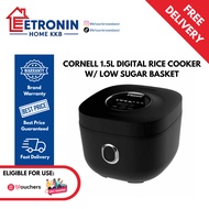 Cornell 1.5L Digital Rice Cooker with Low Sugar Basket CRCD156B