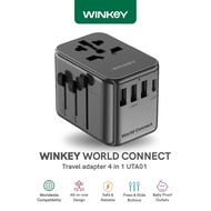 Winkey UTA01 - Universal Travel Adapter with 3 USB-A and 1 USB-C Port