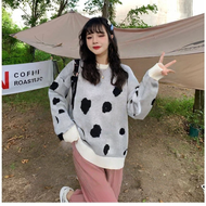 Sweater Rajut Wanita Oversize Motif Sapi best seller